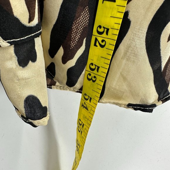 Ashro Woman's Caftan Dress Free Size Satin Pullover Animal Print Beige Black - Picture 4 of 7